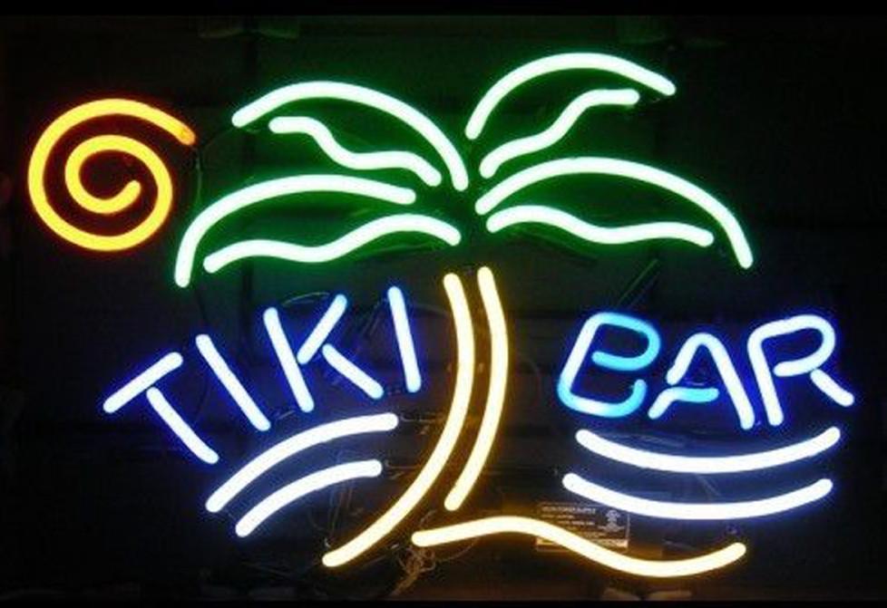 Tiki Bar Palm Tree Neon Sign